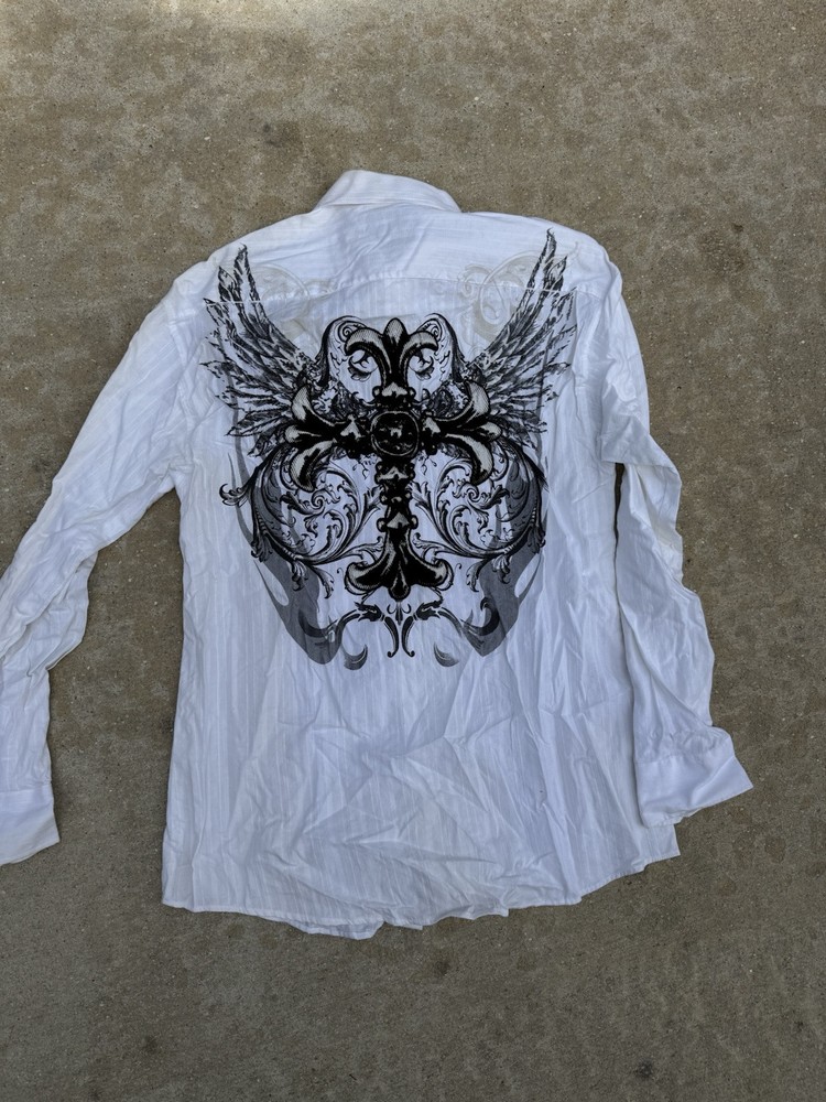 eighty eight mens shirt XL Grunge Cross Wings