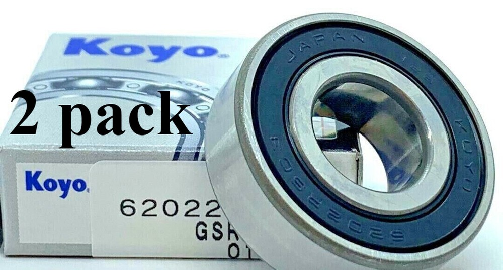 2 Pack 6202 2RS C3 KOYO JAPAN DEEP GROOVE BALL BEARING, RUBBER SEALED 15x35x11