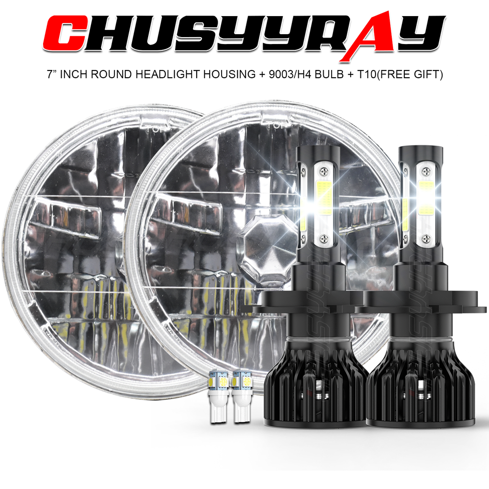 7 Inch Round LED Headlight Halo DRL HI-LO for 1969-74 Chevy C10 Pickup Truck