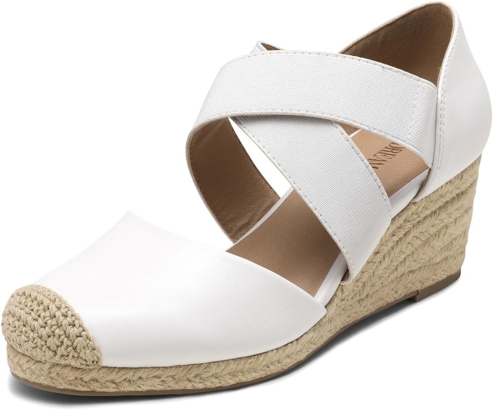 Dream Pairs Women’s Platform Slip-On Espadrilles with Crisscross Elastic Design