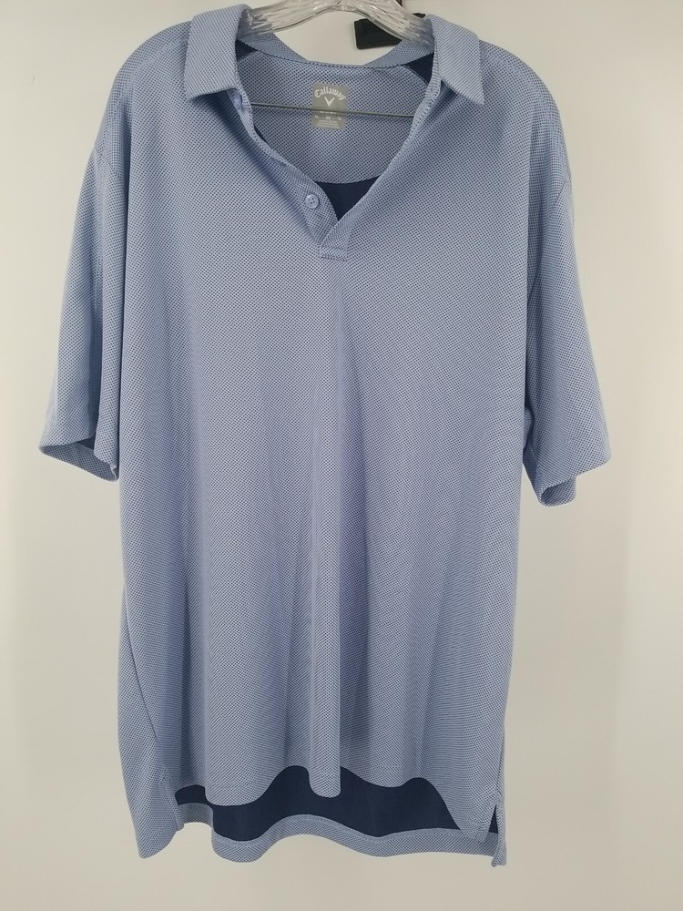 Callaway Mens XL Blue Opti-Dri Moisture Wicking Golf Polo Shirt