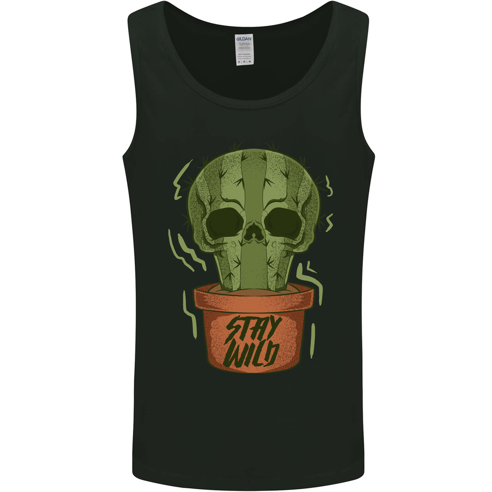 Cactus Skull Gardening Gardener Plants Mens Vest Tank Top