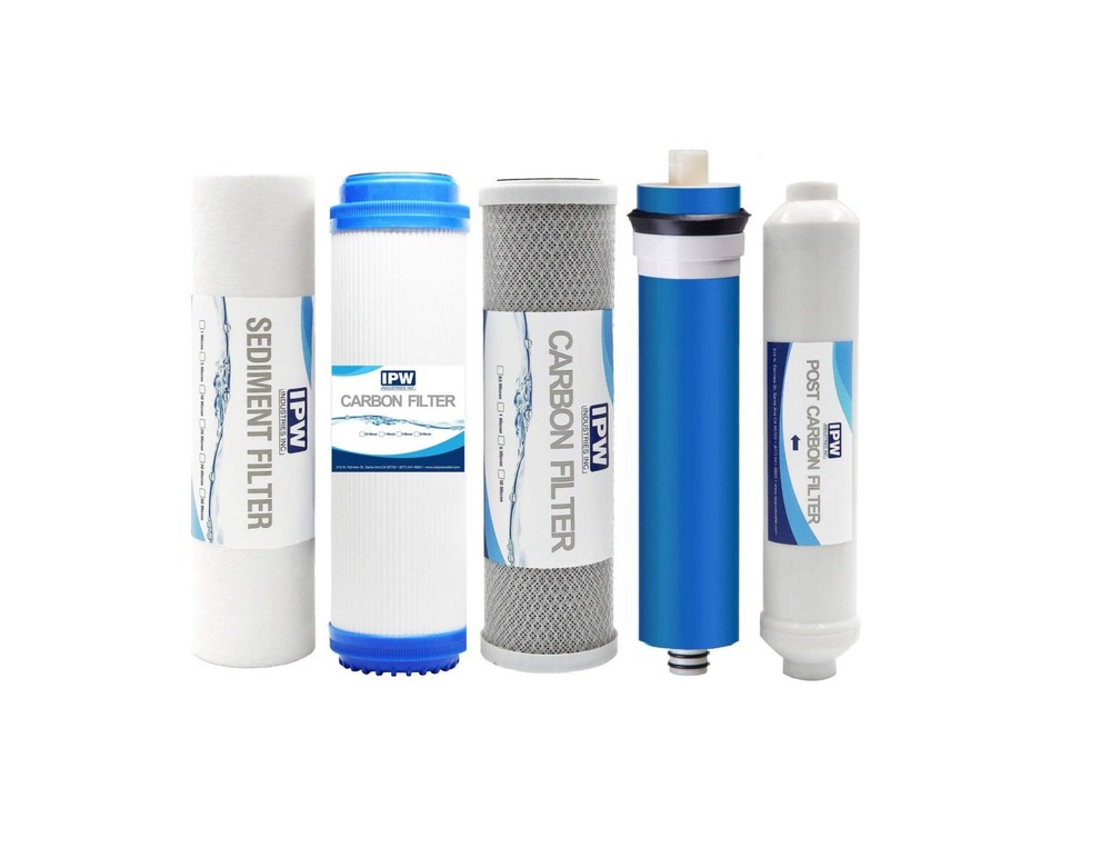 75 GPD Complete Reverse Osmosis Replacement Filter Set For Under Sink 5-Stage...