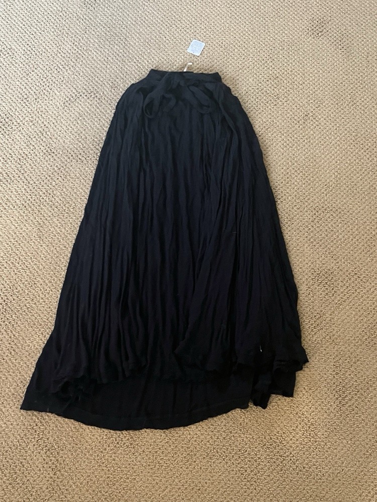 Free People Maxi Skirt Black With Slit Ribbed Womens Size XS
