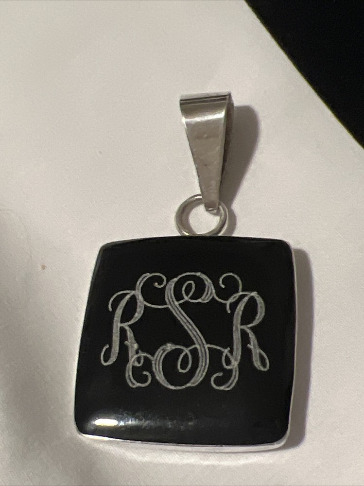 Tiger Lily Silver 925 Black Resin Engraved SRR Pendant