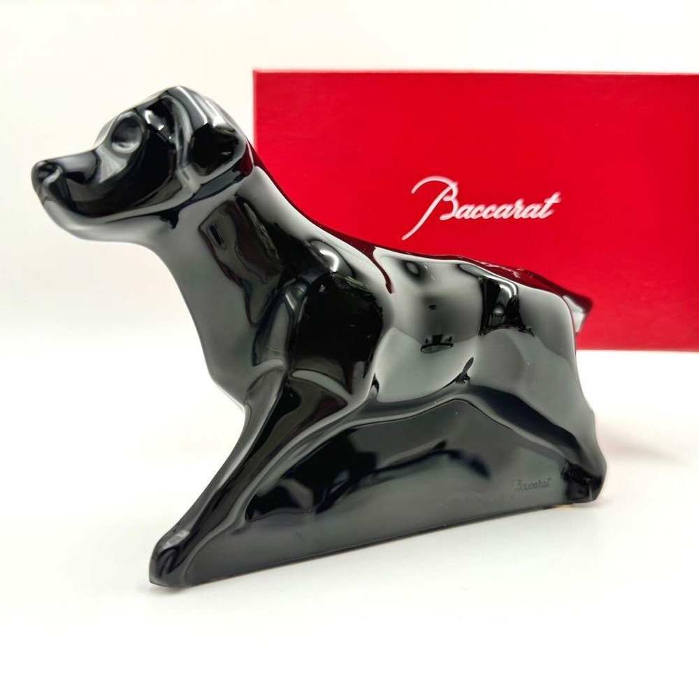 Baccarat Labrador Crystal Animal Object Dog Figurine no box zodiac black