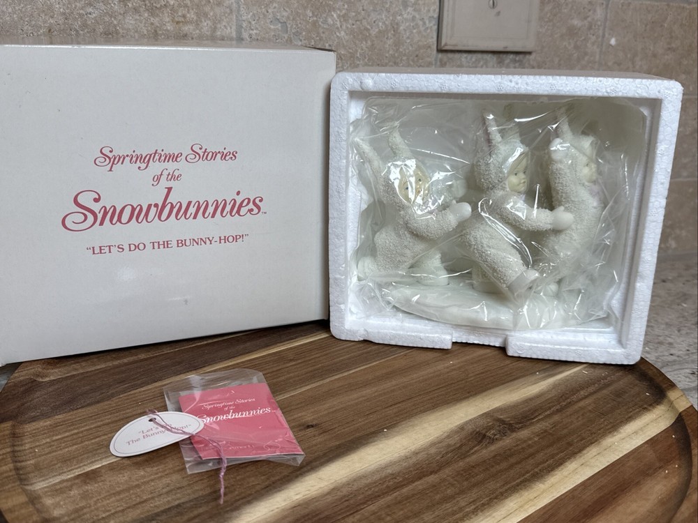 1994 Department 56 Snowbabies Bunny Hop Figurine Brand New