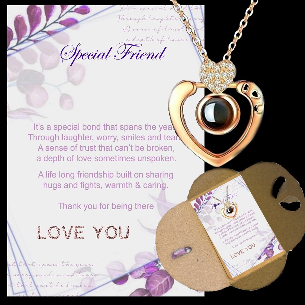 Rosegold I Love You Necklace Chain with Message Card for Women and Best Friends