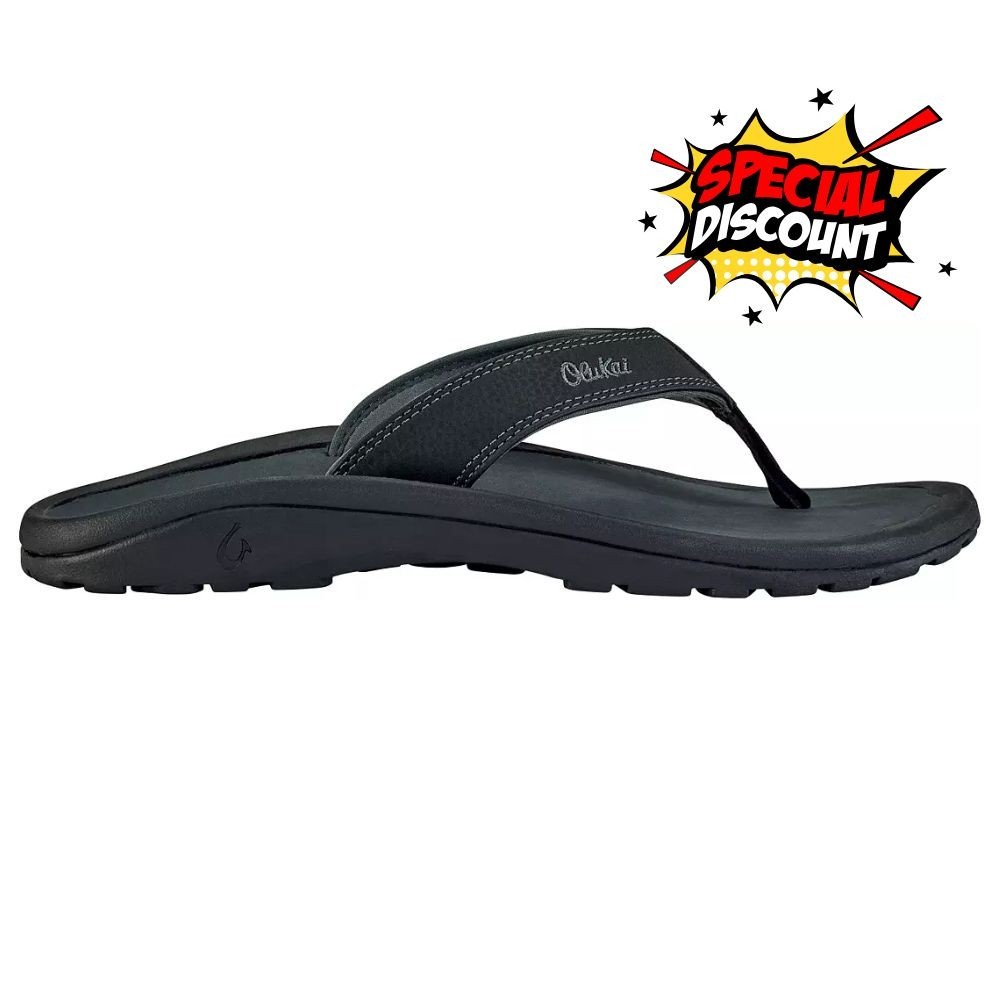 ✨SALE🎁 OluKai Men's ‘Ohana Flip Flop Size 7.0-15.0 Black/Shadow