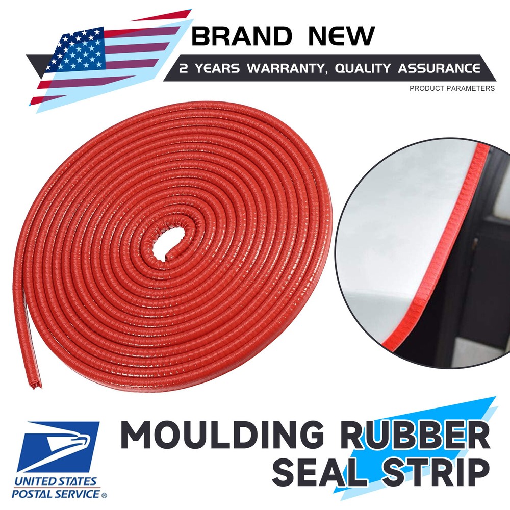 Red Moulding Rubber Seal Trim Weather Stripping Car Front Rear Door Guard 40ft