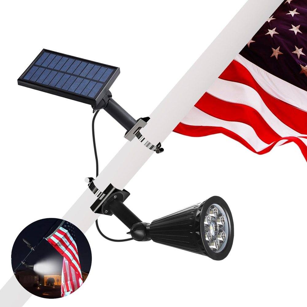 Solar Flag Pole Light Outdoor Dusk to Dawn Solar Powered Flag Lights