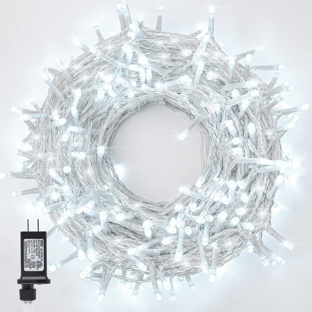800LED 330FT White Outdoor Christmas Fairy Lights with 8 Lighting Modes