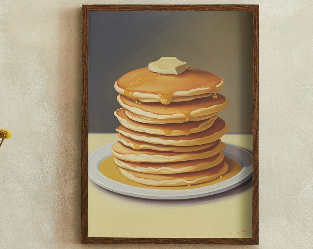 Retro Style Pancake Painting Artwork Print At Home Wall Art Wall Art Print