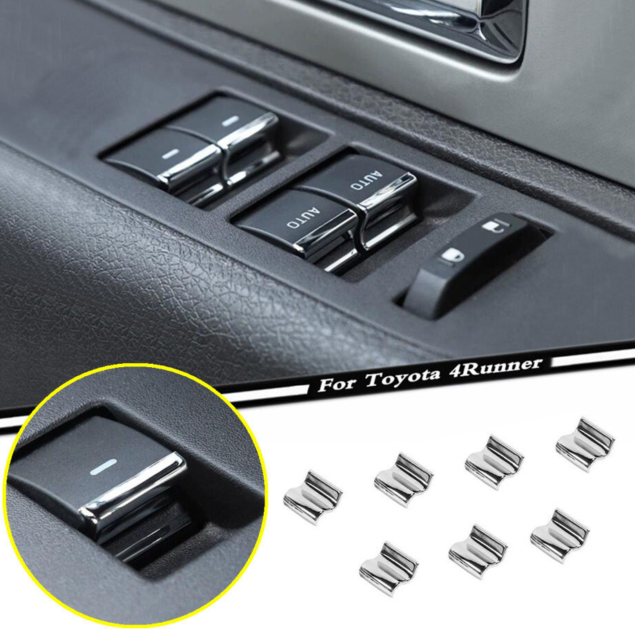 For 2010-2023 Toyota 4Runner Chrome Inner Window Switch Lift Button Paster Trim