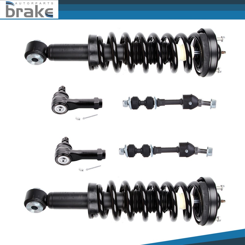 6pcs Front Suspension Kit for Ford F-150 Mark LT 2WD - Struts, Sway Bar Links, Tie Rods
