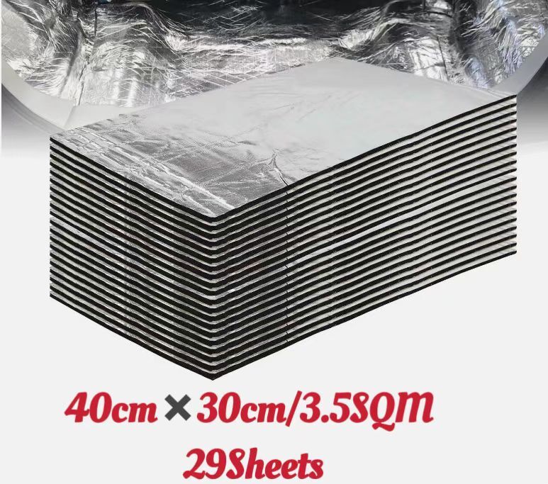 29pcs 16''X12'' Car Floor Self-adhesive Heat Shield Insulation Noise Reduce Mat
