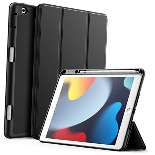 Durable iPad 10.2 Case for 2019-2021 Models with Pencil Holder