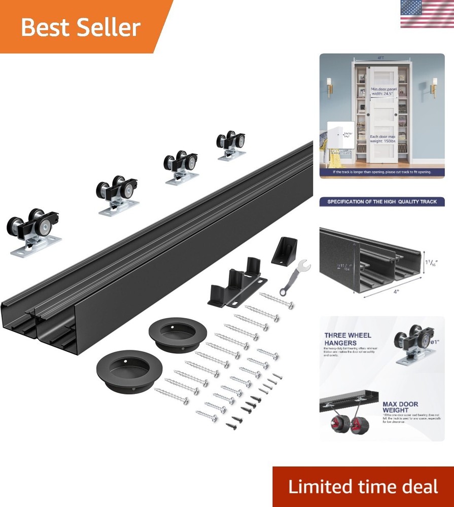 4FT Bypass Door Hardware - Durable Quiet Stylish Versatile for Any Space