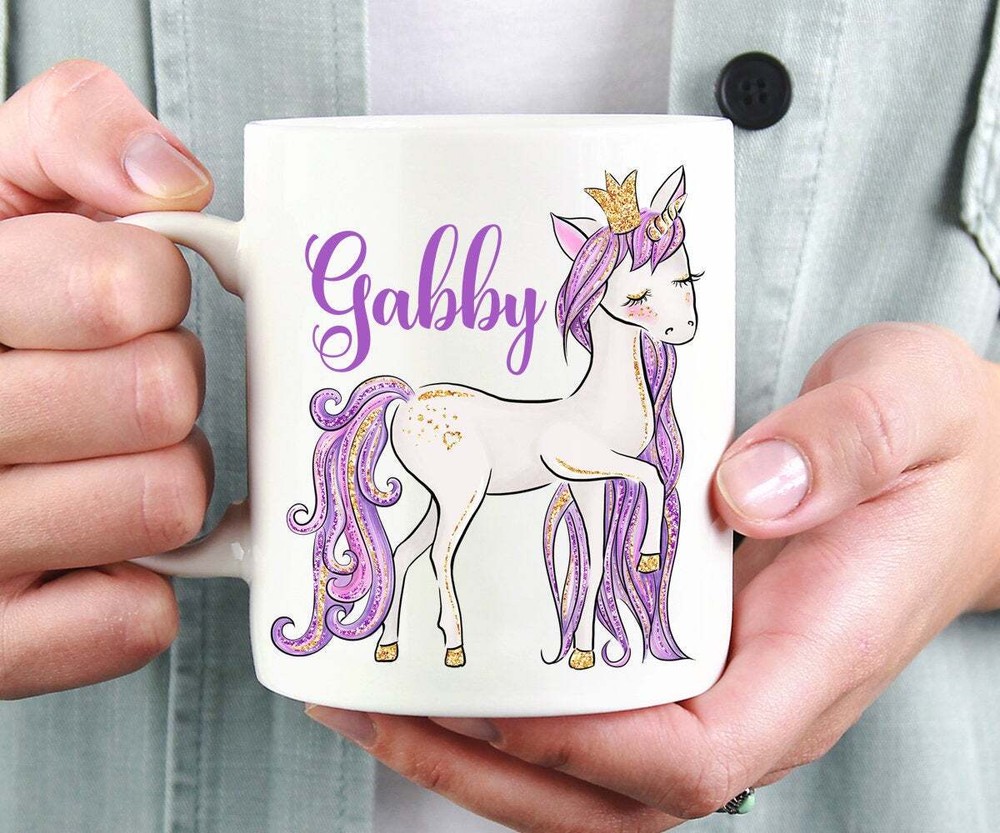 Unicorn Gift Personalized Mugs For Women Purple Unicorn Coffee Cup Spirit Animal