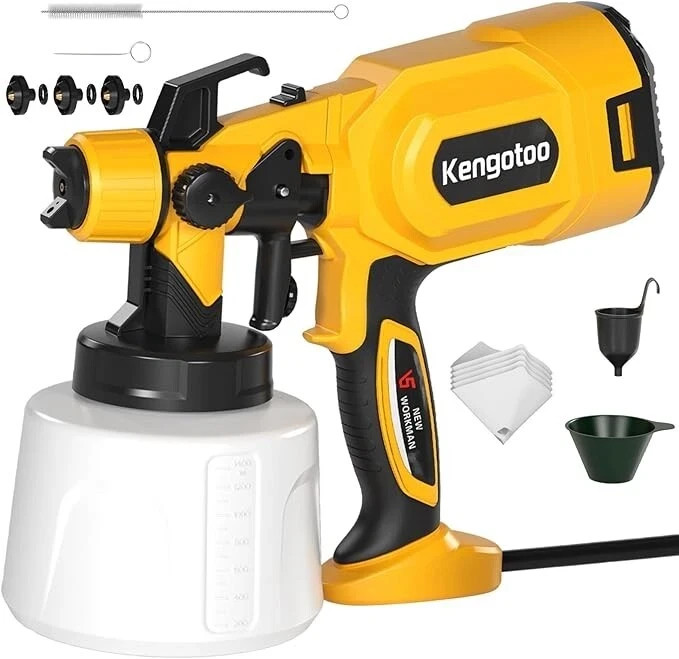 850W HVLP Electric Paint Sprayer with 4 Nozzles, 3 Patterns & 1400ml Tank