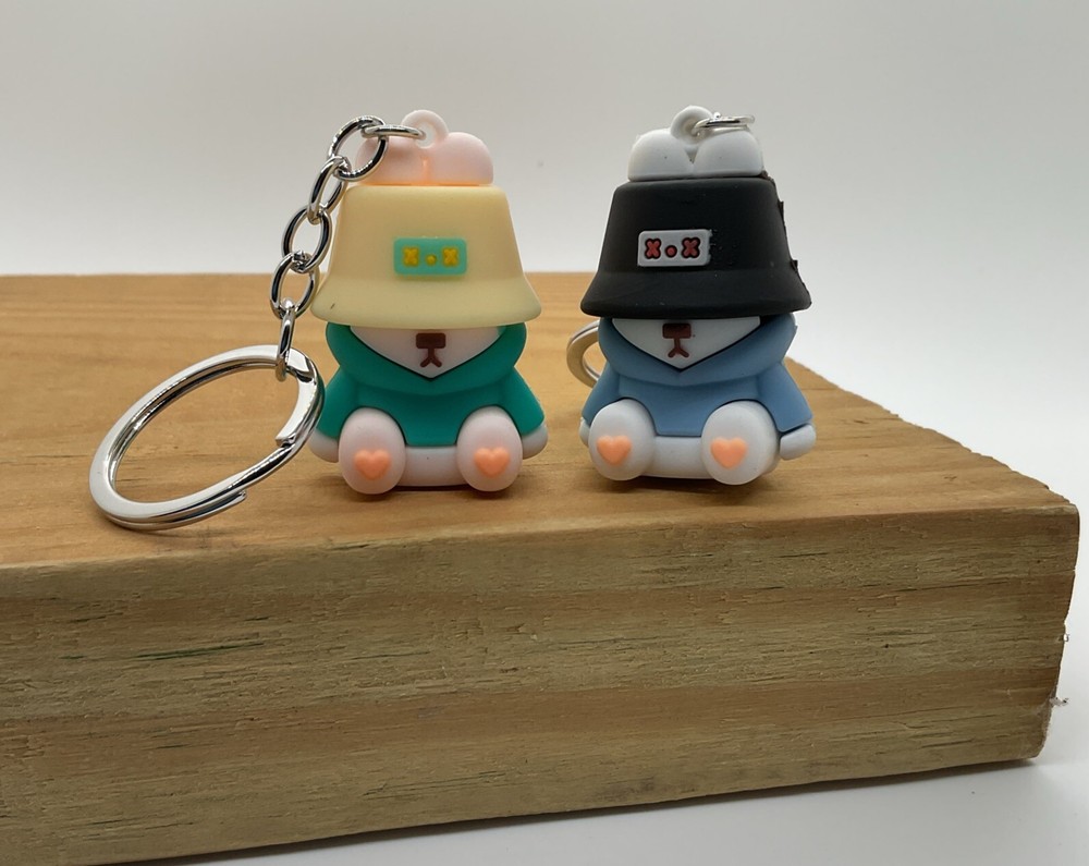 His & Her Cute Thug Teddy Bear Keychains – Valentine's Day Love Gift-image