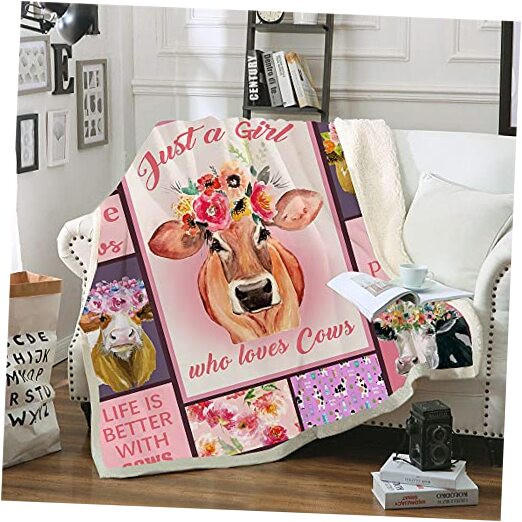 Cow Print Blanket Fleece Blanket Cartoon 51 in x 59 in (130 x 150 cm) Cow 1