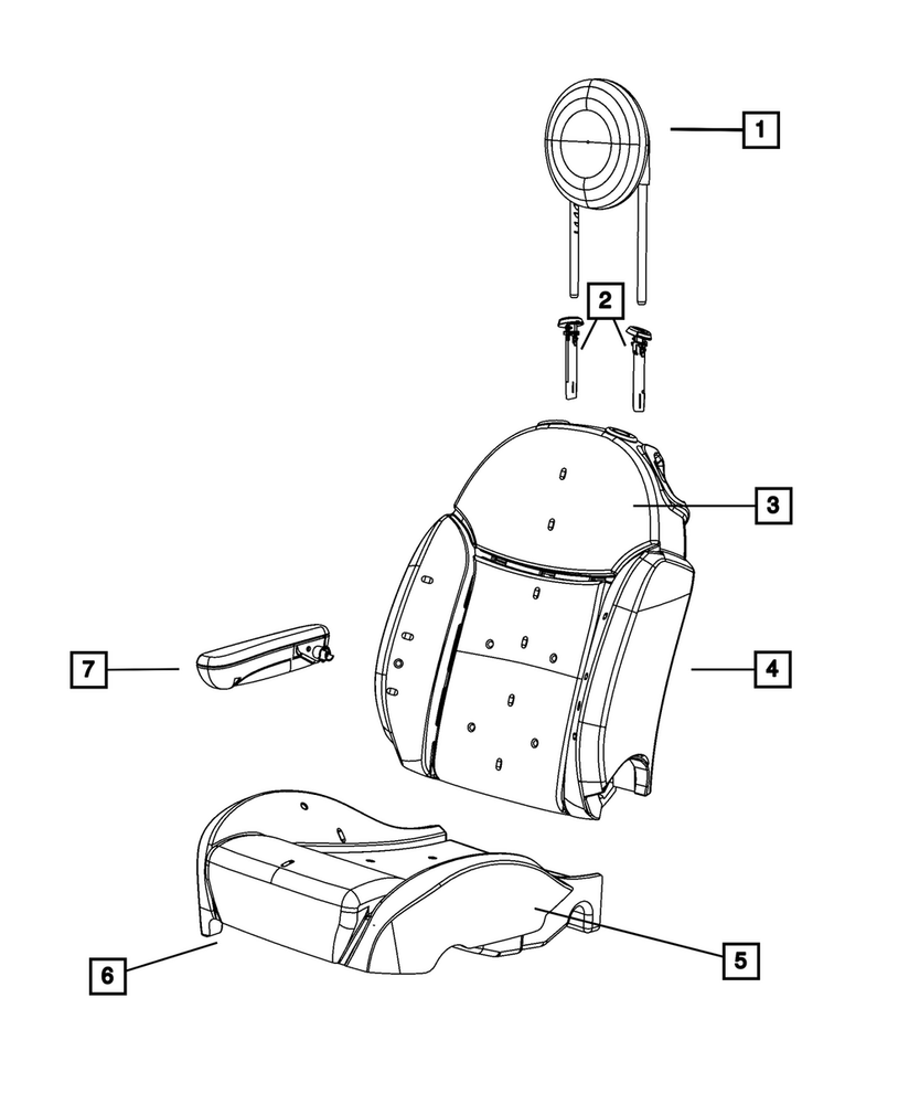 Genuine Mopar Front Seat Cushion Cover Right 5SE50KU5AA