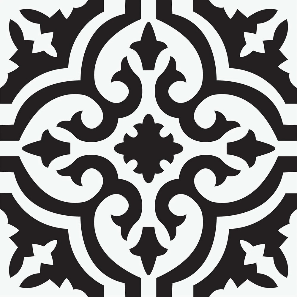 Parma Peel & Stick Floor Tiles, Black