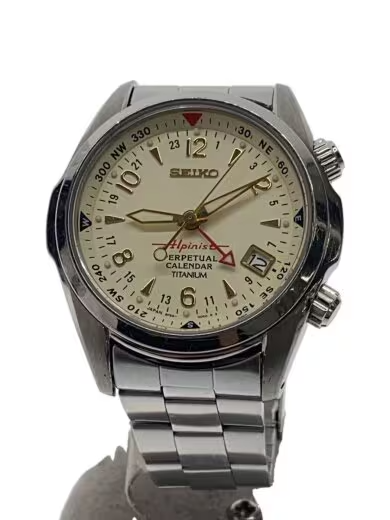 Seiko Alpinist 8F56-00D0 Titanium Quartz Men's Watch Ivory Dial – Japan