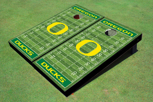 Oregon Ducks Football Themed Custom Cornhole Boards - Hunter Green