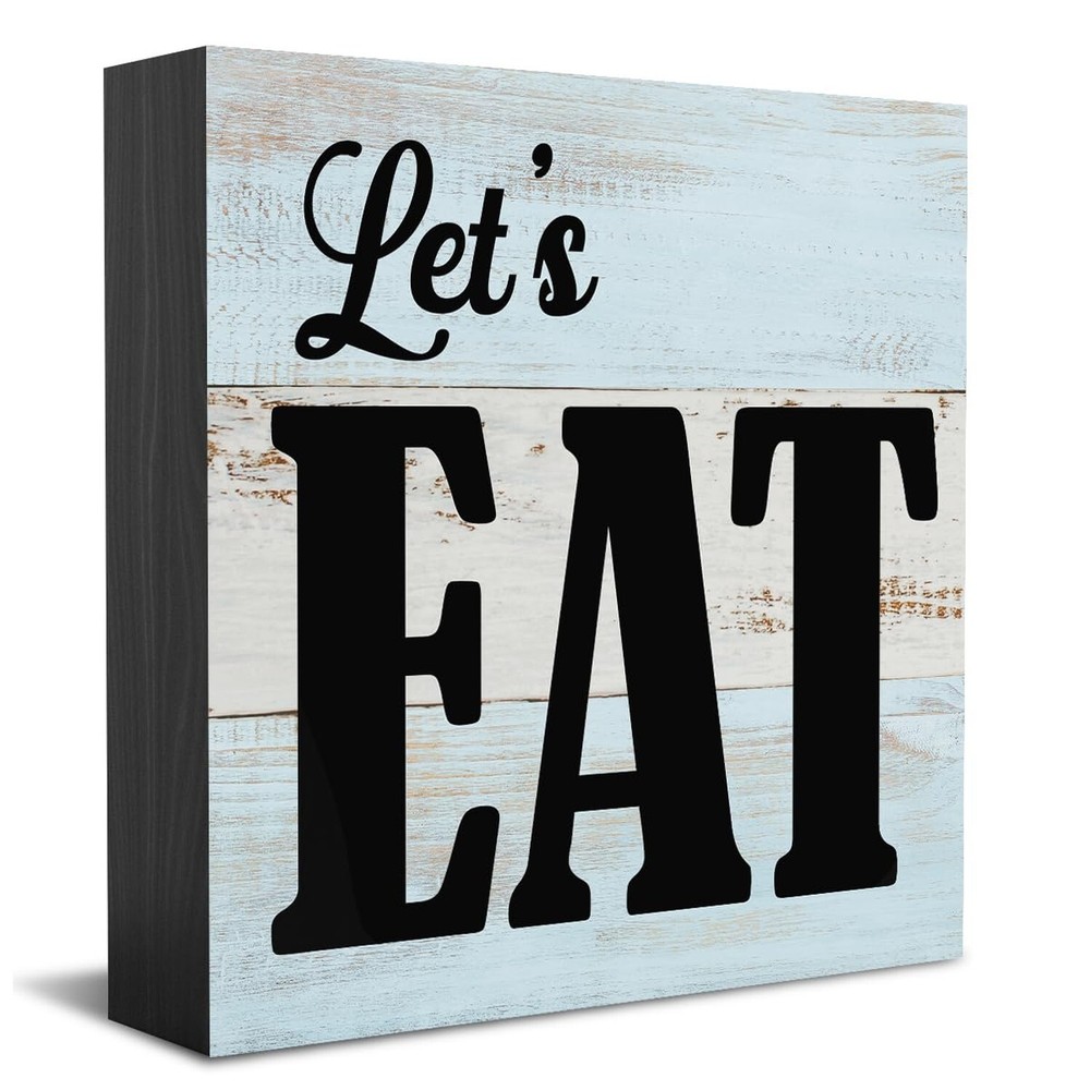 Kitchen Decor Desk Decor Wooden Box Sign Funny Housewarming Gift Rustic Black...