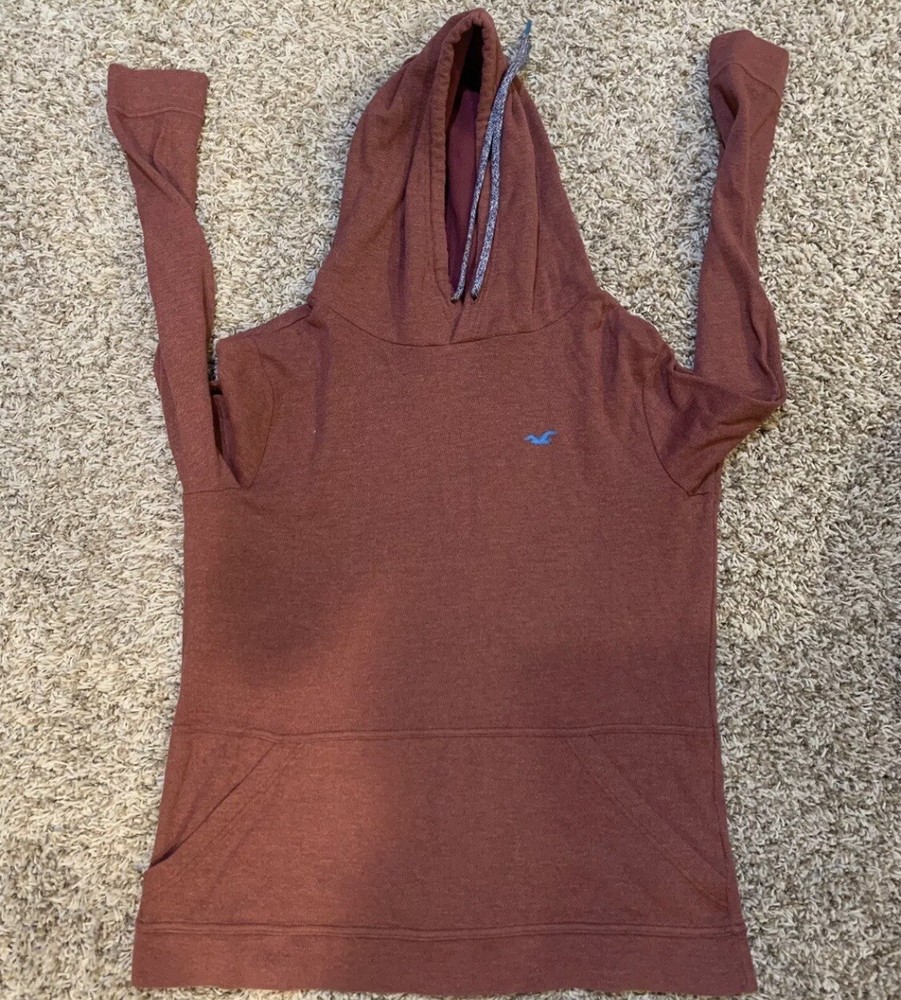 Hollister Sweater Mens Small Red Casual Pullover Hoodie Sweatshirt