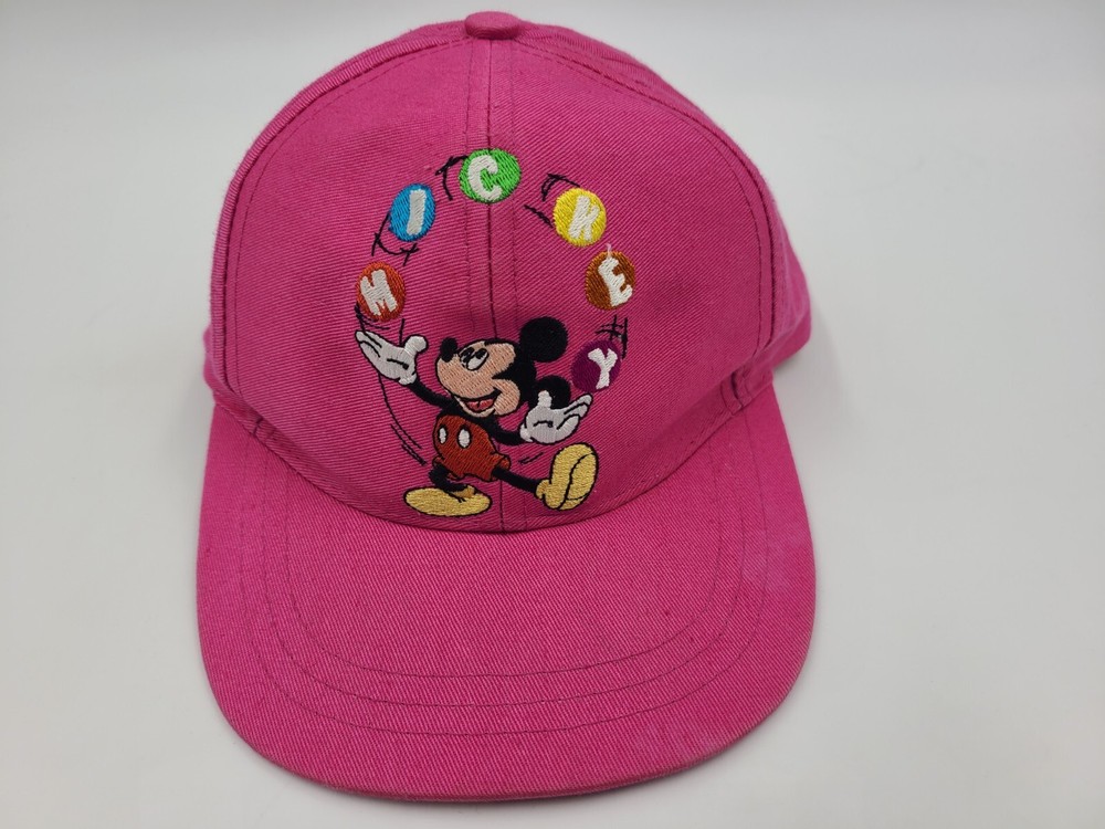 Vintage Mickey Mouse Stretchy Cap for Toddlers Boys Girls Pink Disney One Size