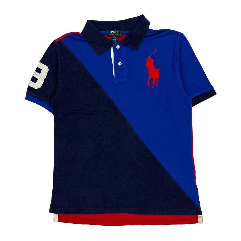 Age 10-12 Polo By Ralph Lauren Graphic Polo Shirt - Large Blue Cotton