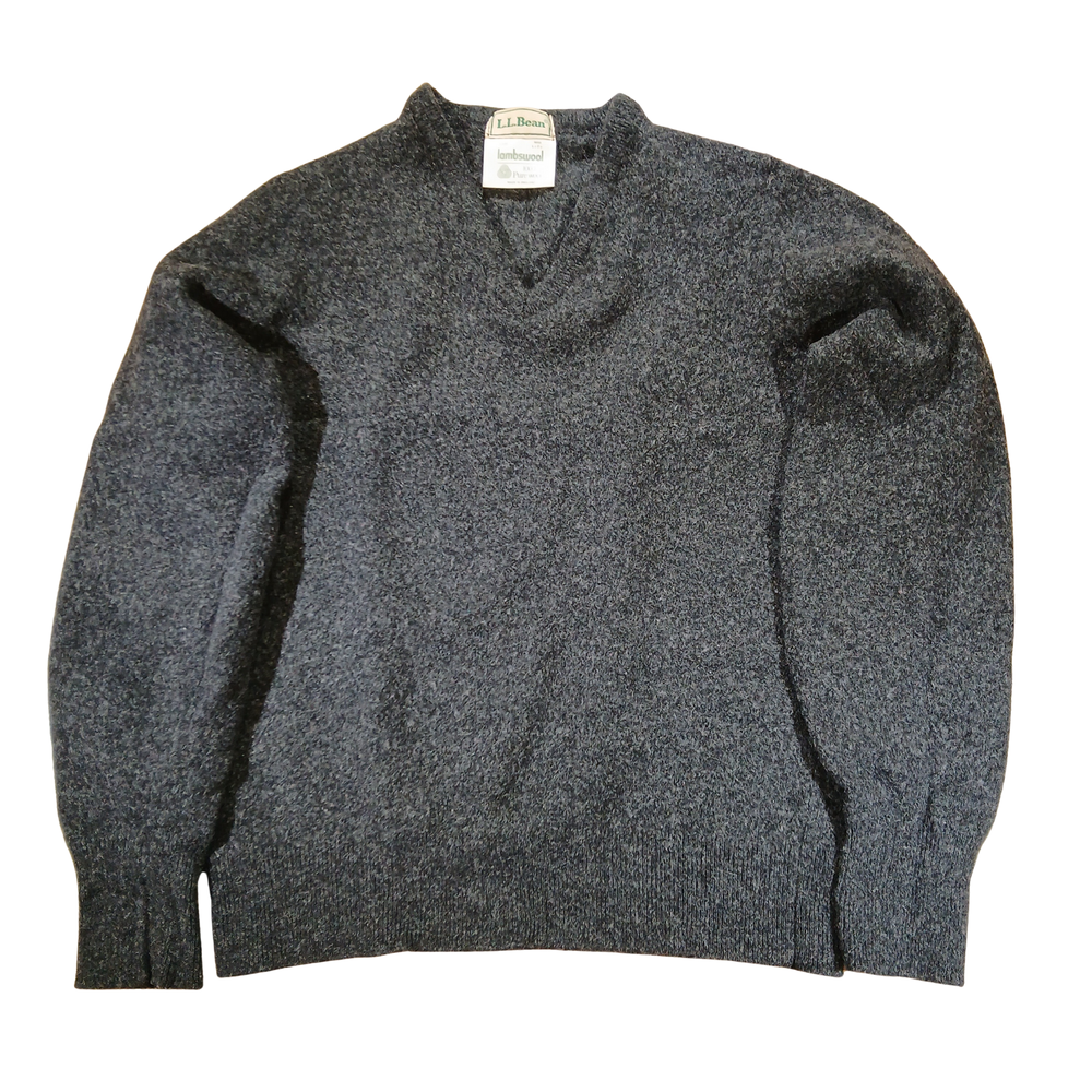 Vintage LL Bean Lambswool V-Neck Sweater Mens Large (Fits Small) Made in England