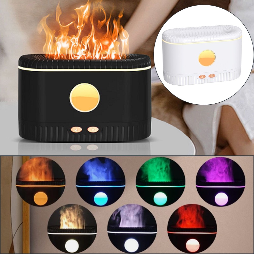 3D 7-Color Flame Mist Home Decor Air Humidifier Essential Oil Aroma Diffuser USB