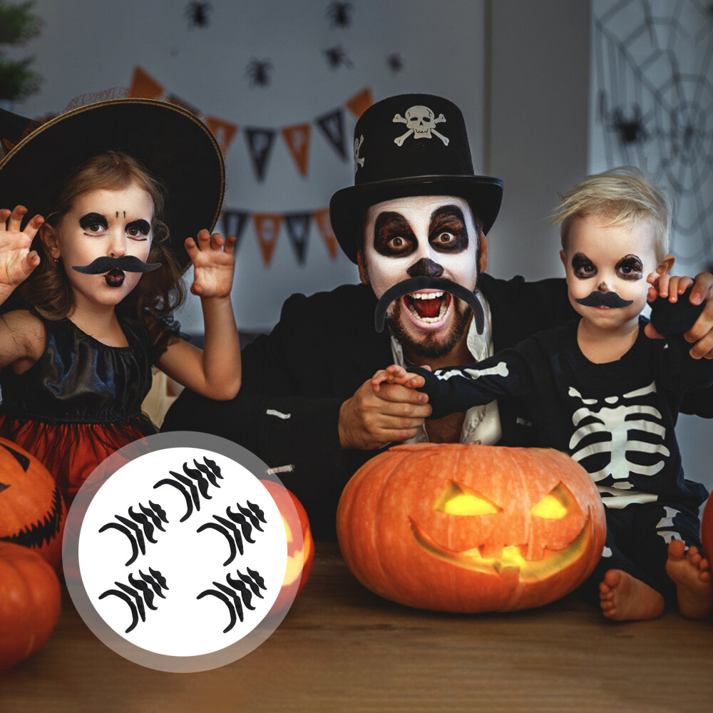 25 Pcs Festival Fake Beard False Facial Hair Black Out Stickers