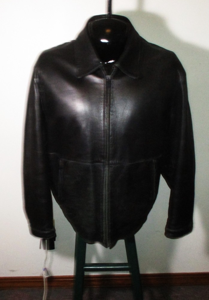REACTION Kenneth Cole Black Full Zip 100% Leather Jacket Men's Size L-image