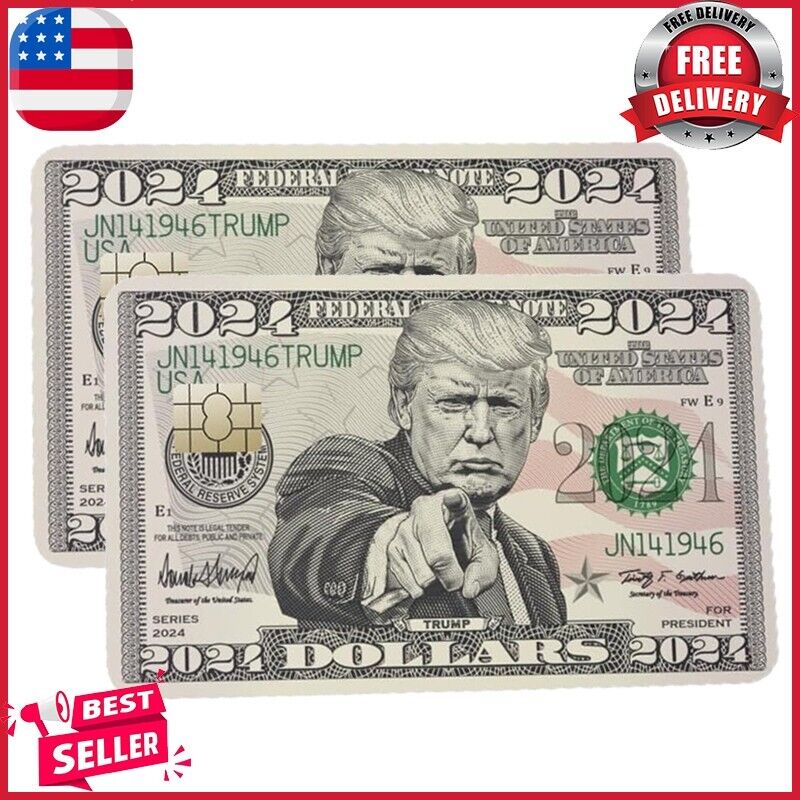 2 Packs Donald Trump 2024 Bill Credit Card Sticker, Debit Card Skin Cover