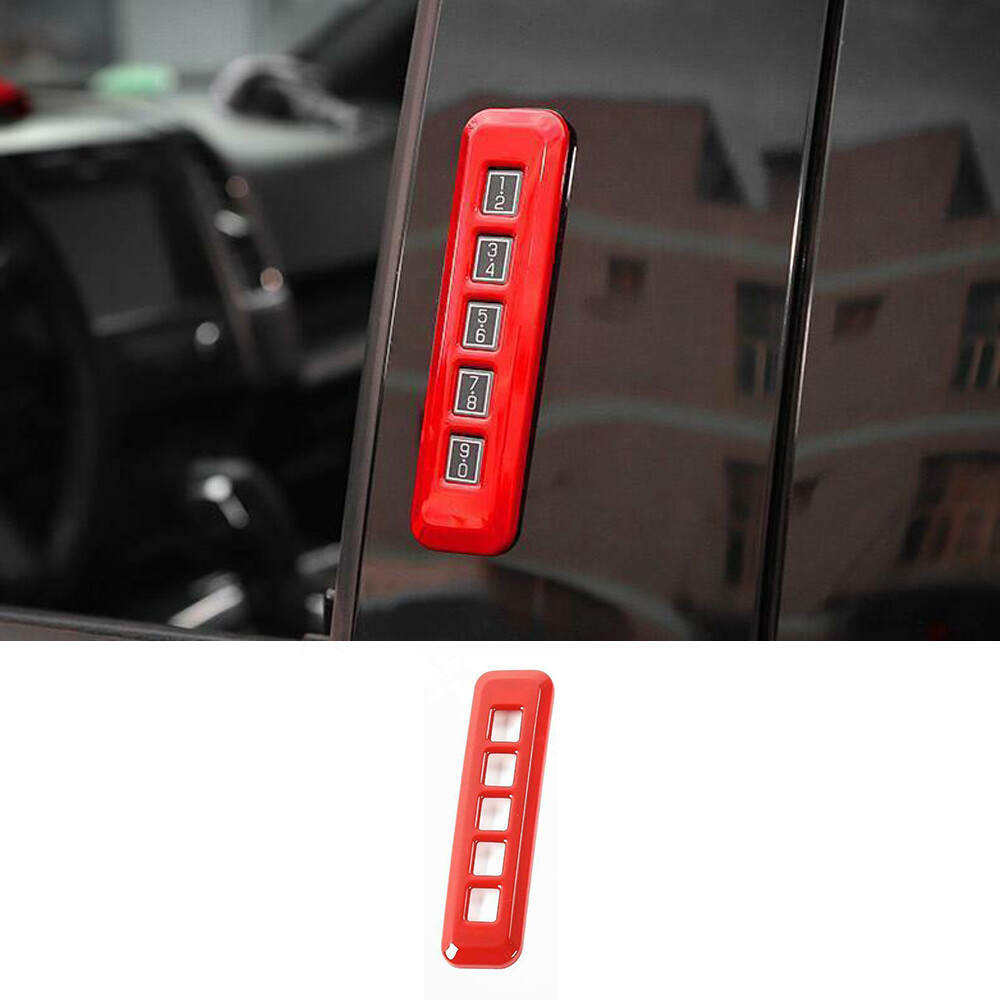 Exterior Door Password Lock Cover Trim For Ford F150 F-150 2015-2020 Bright Red