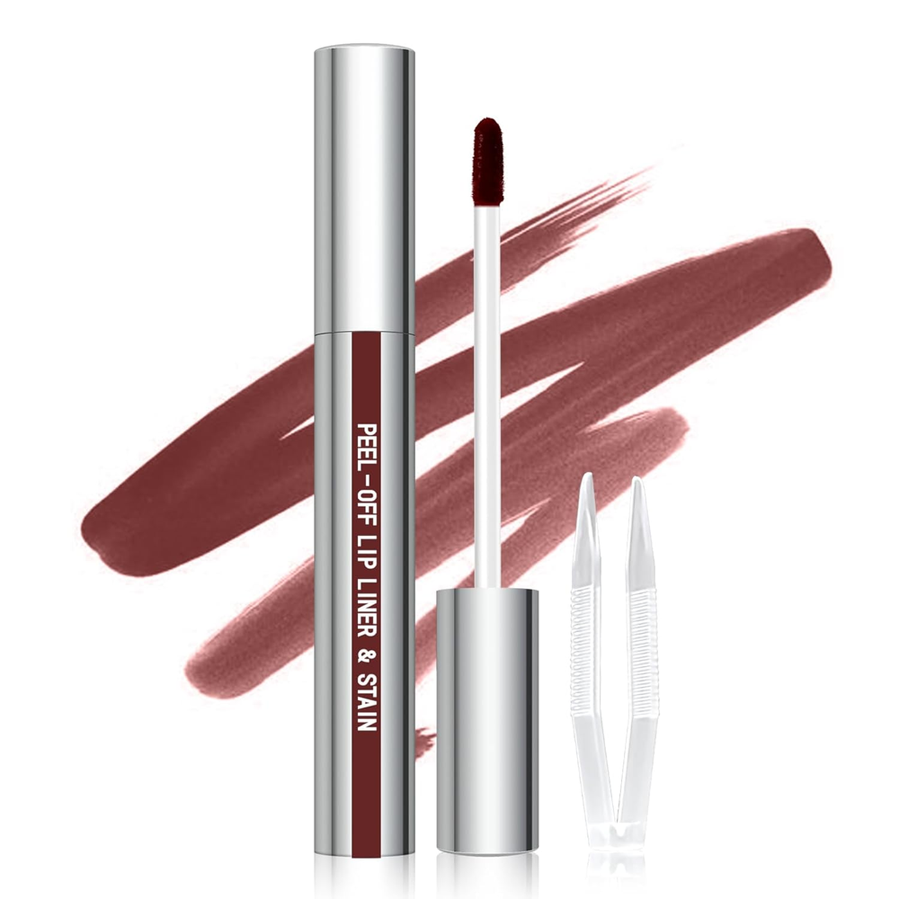 Peel off Lip Liner Stain with Tweezer, Long Wear Tattoo Lip Liner, Peel off Lip