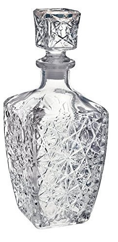 760ML 26 Oz Crystal-Cut Glass Wine Decanter, Glass Liquor Bottle With Light-R...