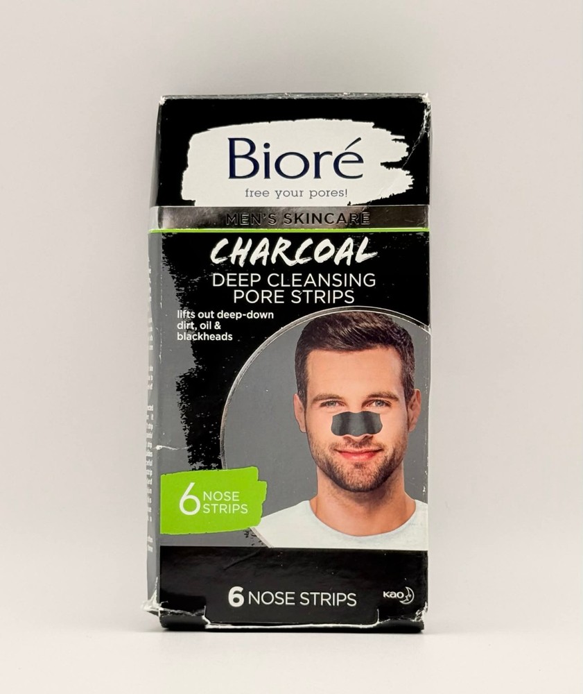Bioré Biore Men's Skincare Charcoal Deep Cleansing Pore Strips 6 Count