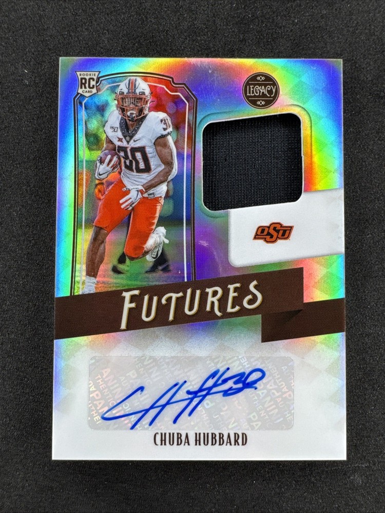 2021 Panini Legacy Chuba Hubbard Rookie Patch Auto #399 Futures Card