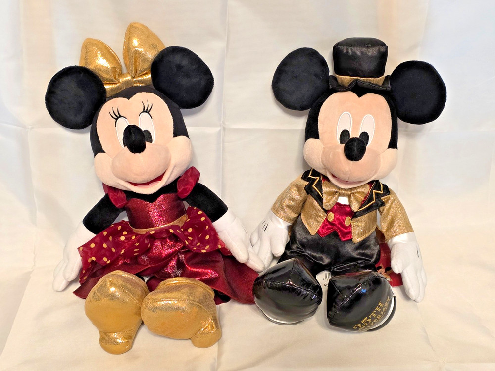 Tokyo Disney Resort Store Exclusive Mickey & Minnie Plush Set 25th Anniversary