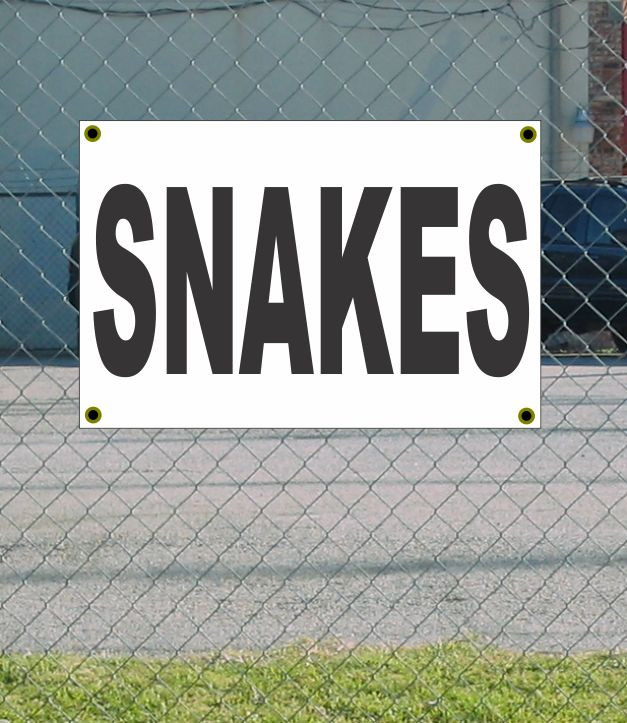 Upgrade with 2x3 Black & White SNAKES Banner Sign — New Discounted Size & Price with Free Shipping