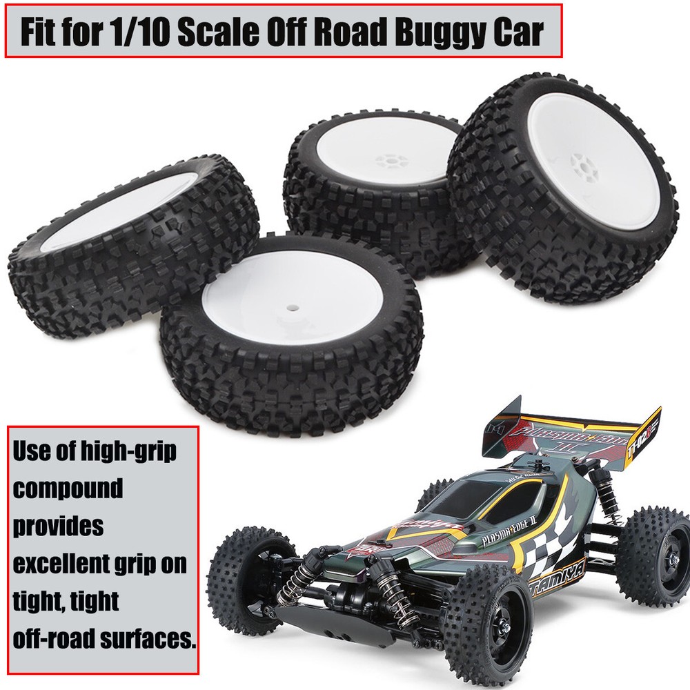 Tamiya DF-02 DT-02 TT02BR TT02B RC Buggy Front Rear Tires with Wheels Rims