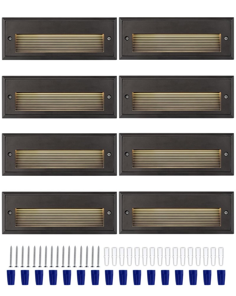 9 Inch Low Voltage Step Lights, 3.5W Stair Lights, IP65, Waterproof, Alminum,...