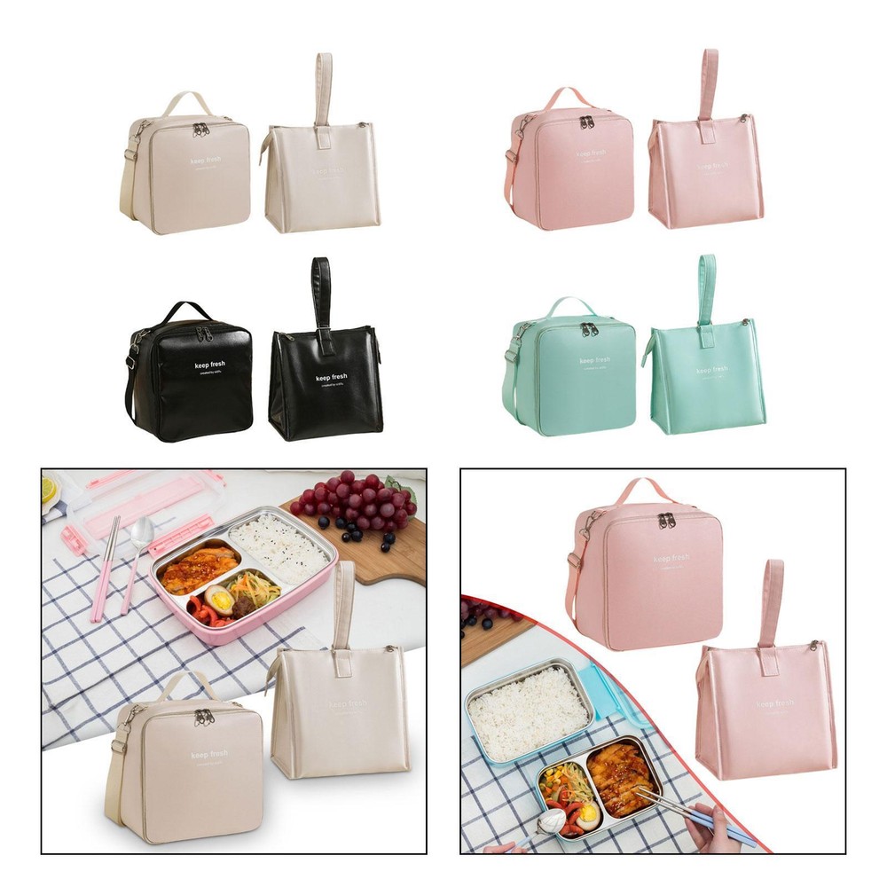 2Pcs Insulated Lunch Box Bag Cooling Pouch Portable Tote Leakproof Bento Pouch