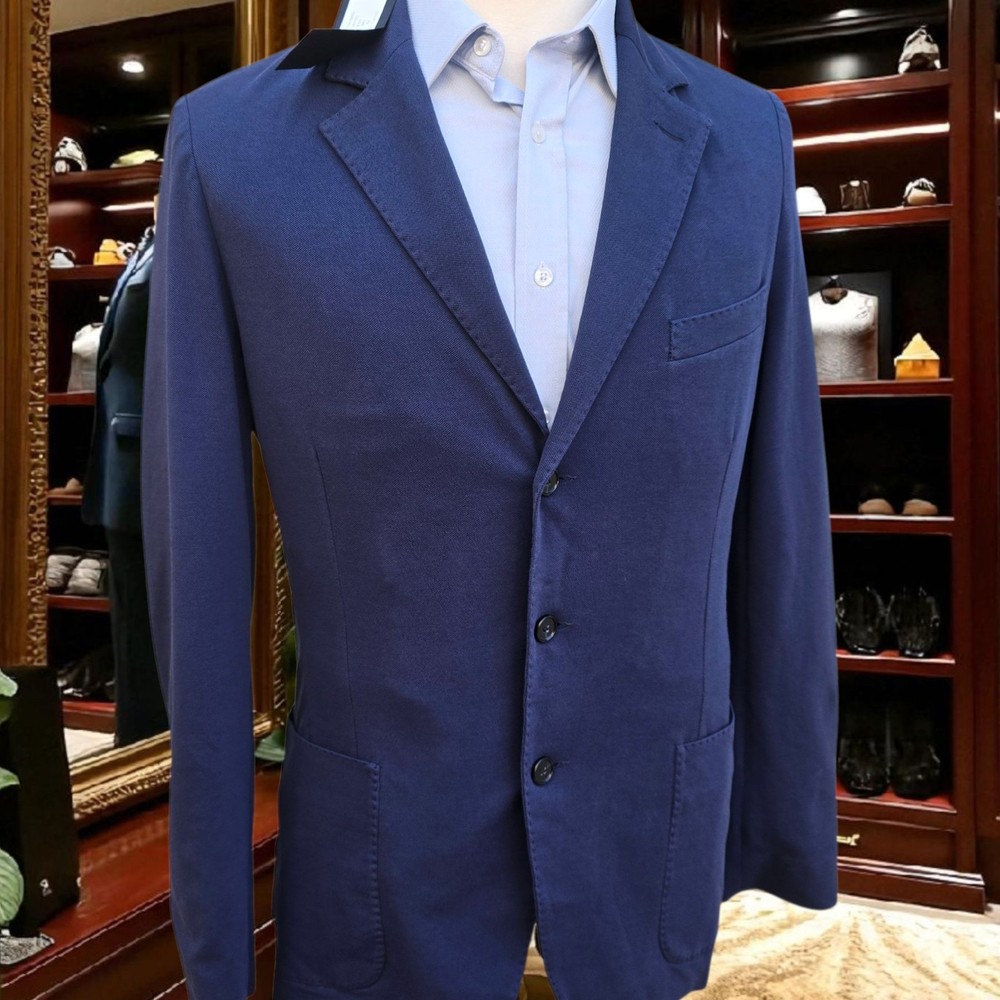 New Burdi Chicago Blazer 44r 54it  Working Cuff Cotton Hopsack Dual Vent Italy